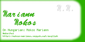 mariann mokos business card